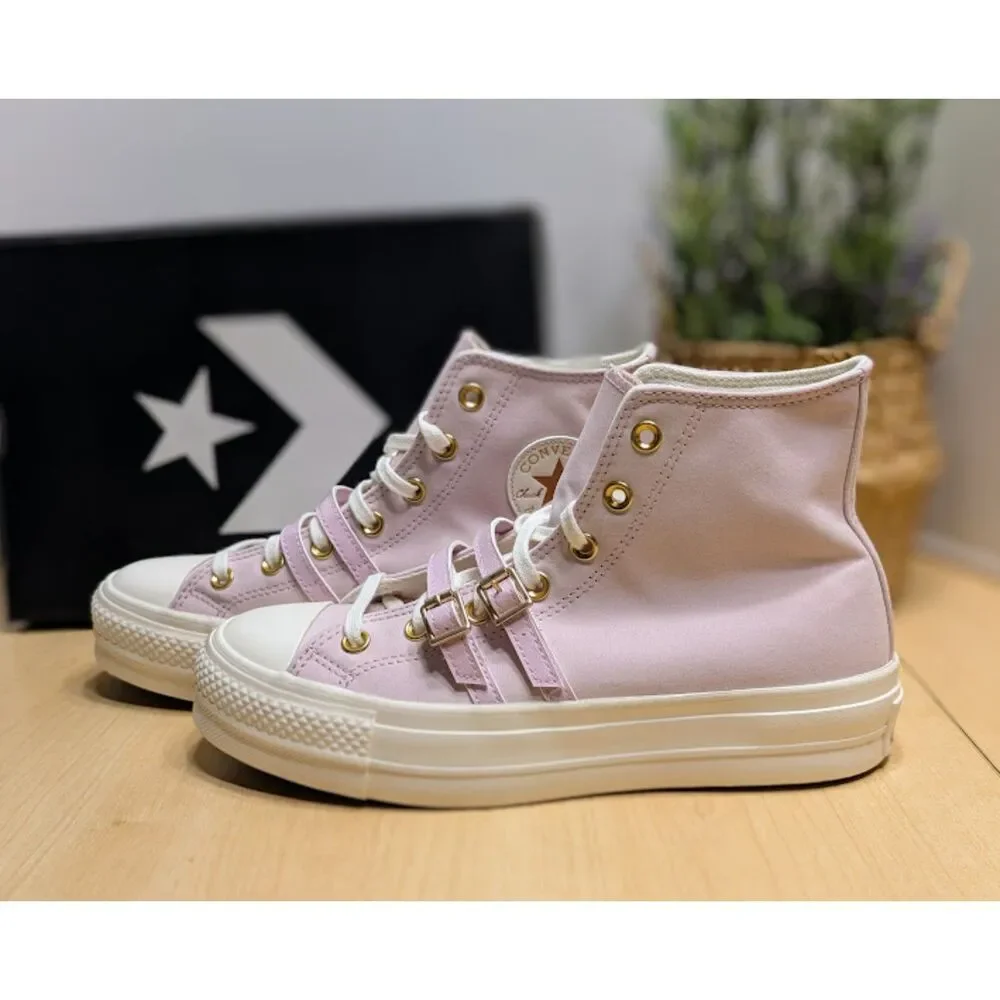 Converse CTAS Lift Platform Summit Pink Buckle High Top Shoes Women's 9 NIB